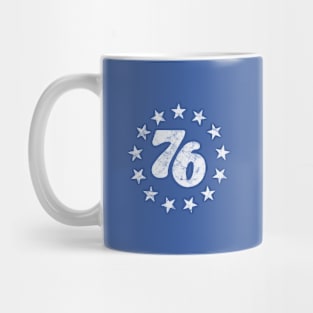 76 - Star Design (Worn White on Blue) Mug